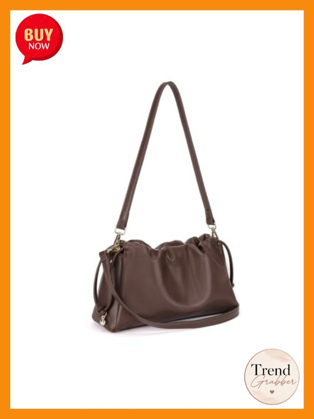 Vegan Leather Hobo Handbag Crossbody Shoulder Bag with Adjustable Strap